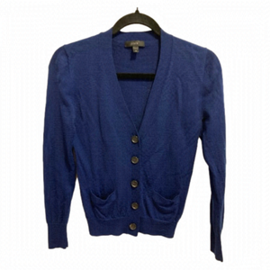 J. Crew navy XS 100% merino wool navy cardigan.